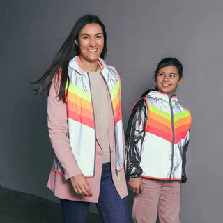 GoFluo Darkflow Body Glower | Vest with Hoodie | Size XS | Flourescent | Reflective | Water Repellent | Grey