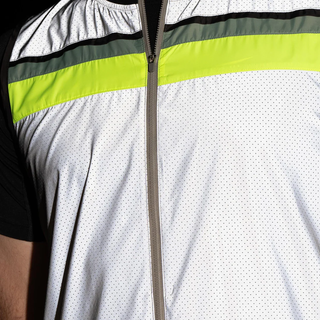 GoFluo Roman Body Glower | Vest | Size Large | Flourescent | Water Repellent | Grey Reflective