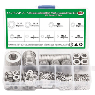 Stainless Steel Flat Washers | M2 | M2.5 | M3 | M4 | M5 | M6 | M8 | M10 | M12 | 1 piece
