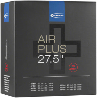 SCHWALBE AIR PLUS Inner TUBE 27.5+ x 2.10-2.75  | SV21AP+ | 40mm | Presta