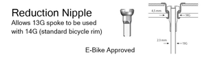 Sapim 13.5mm 13G Brass Reduction Nipple | Silver | Single | (for Gazelle Ultimate C380)