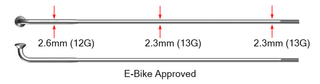 Sapim 13G Spoke 246 mm | E-Strong | J-Bend | Black | Single | for Gazelle Ultimate C380