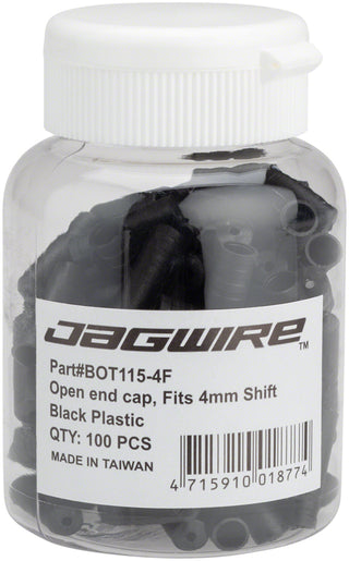 Jagwire | 4mm Open End Cable Housing Cap | Single | Nylon Black | Crimped Ends